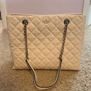kate spade Quilted Cream Chain-Handle Tote